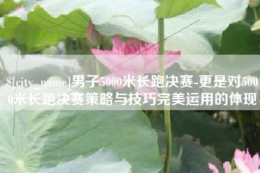 清镇男子5000米长跑决赛-更是对5000米长跑决赛策略与技巧完美运用的体现