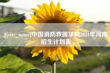 清镇中国消防救援学院2021年河南招生计划表