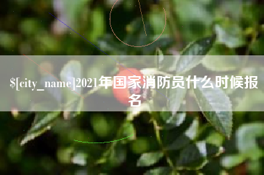 清镇2021年国家消防员什么时候报名